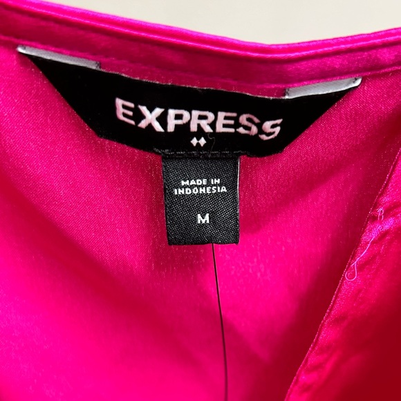 Express low cut hot pink spaghetti strap bodysuit - never worn, medium - Picture 2 of 3